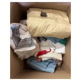 Misc linens, rugs, shower curtain rod