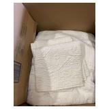 White on white comforter with 2 pillow cases, sheet, closet organizers