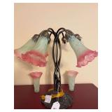 Tulip style lamp w/ 2 broken shades