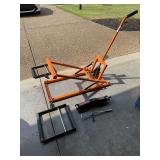 Lawnmower/motorcycle jack, accordion jack both are newer