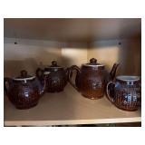Brown glazed pottery set