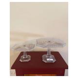 Pair of cake stands,  9”d x 6”h, 11”d x 8.5”h, “Pleat and Panel” pattern