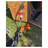 Worx electric blower, electric string trimmer, B & D hedge trimmer