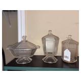 3 pleat & panel covered dishes