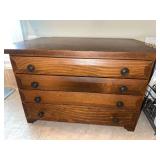 Wooden flatware chest with flatware