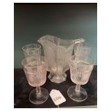 8” pleat & Panel pitcher w/4 goblets