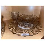 Cambridge Caprice large platter, bowls, ice pitcher