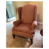 Upholstered wing back chair