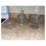 Fostoria Coin Glass Clear Wedding Bowl Candy Dish with lid, Fostoria coin glass compote, Fostoria Coin Glass Nappy Candy Dish