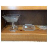 Pleat & panel pedestal dish, pleat & panel cake plate