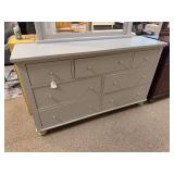 GRAY 7 DRAWER DOUBLE DRESSER & MIRROR - ASPEN HOME