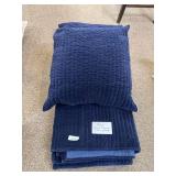 King size velvet coverlet, two euro pillows