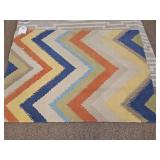 Hand Tufted 5x8 chevron pattern