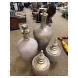 4 MODERN DECORATIVE JARS, 16”-36”