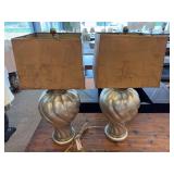 PAIR OF 26" SILVER/GOLD MED TABLE LAMPS