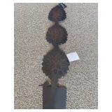 MIRROR 23.75”w x 32”h, 2 METAL WALL ARTS 90w x 38”h and 30”round