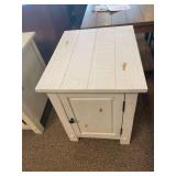 CREAM DISTRESSED CHAIR SIDE CABINET, 1 DOOR