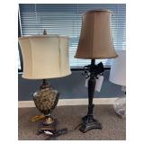 97605 LAMP - STEIN WORLD (DAMAGE ON SHADE) AND STYLECRAFT LAMP