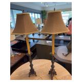 PAIR OF 40" CANDLESTICK COPPER BROWN LAMPS