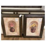 Tin framed floral prints signed Michael Marcon 24.75”w x  30.5” h