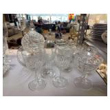 Lot of clear glassware, ashtray, candy dish, vase