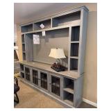 96" GRAY CONSOLE/4 DOORS & HUTCH - ASPEN HOME