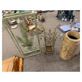 2 umbrella stands, fern wall art