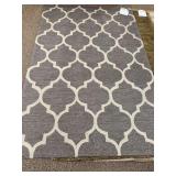 5 x 7’8” grey and white rug
