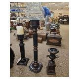 LOT OF 8: 5 VASES, 2 CANDLE STICKS, 2 GLASS BIRDS