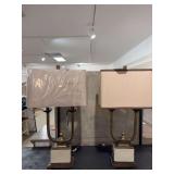 PR OF STYLECRAFT TABLE LAMPS W/ MISMATCHED SHADES