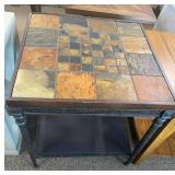 END TABLE SLATE TILE TOP