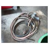 Heavy duty electric cords with electrical boxes, oxygen-acetylene welding hose with regulators and a torch handle
