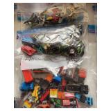 Mini construction trucks and military trucks and planes