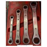 Snap-On Ratcheting double box end wrench set, off set wrench