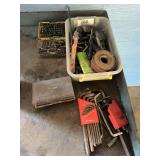 Allen wrenches, drill bits, misc