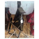 Pair of jack stands, 4 way lug wrenches, rolling mechanics stool