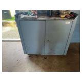 Metal tool cabinet and content inside not on top