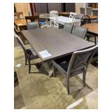 BASSETT SOLID OAK TABLE & BASE w/ 5 side chairs