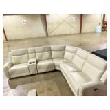 6 PC. Ivory Leather sectional