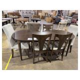 Bassett custom bench made solid maple table and six chairs