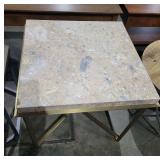 AXEL SQUARE END TABLE W/STONE TOP, METAL LEGS  - BASSETT FURNITURE IND., INC 7853020