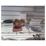 Coasters, small frames, Andrea small plates with ribbons, Andrea small plates