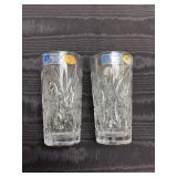 2 Czechoslovak lead crystal glasses