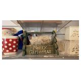 Christmas decorations, coffee mugs, votive holders