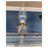 Clear glass oil lamp 17.5” tall