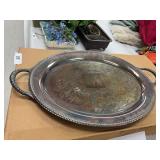 Wm. Roger’s Silverplate tray, vtg. Irvinware engraved chrome serving tray , silver plated inscribed Mackey Class of 46