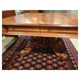 Victorian Eastlake Antique Walnut Dining Table w/ 3 leaves