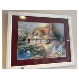 Framed cottage picture 18.5” x 22”