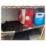 Shopping bags, 2 plastic tubs