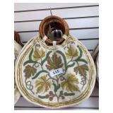 5 - Kashmiri handbags with crewel decoration, green, yellow and brown leaves